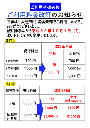 料金改定